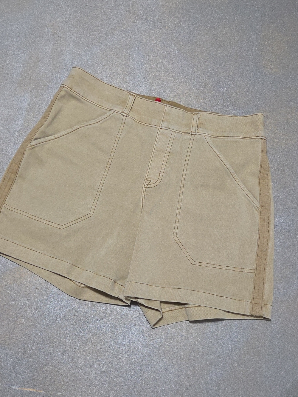 SPANX Beige High-Rise Utility Bermuda Shorts